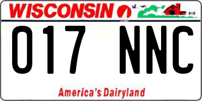 WI license plate 017NNC
