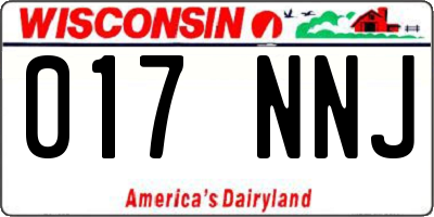 WI license plate 017NNJ