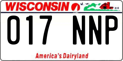 WI license plate 017NNP