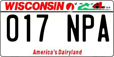 WI license plate 017NPA