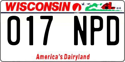 WI license plate 017NPD