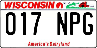 WI license plate 017NPG