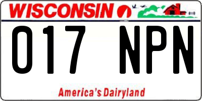 WI license plate 017NPN