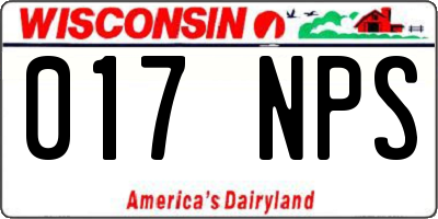 WI license plate 017NPS
