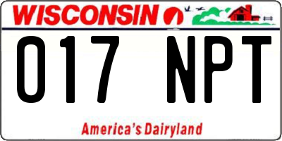 WI license plate 017NPT