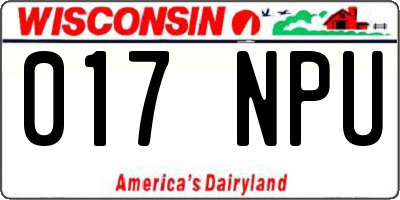 WI license plate 017NPU
