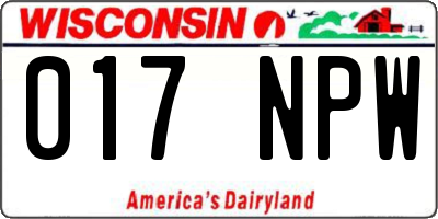 WI license plate 017NPW