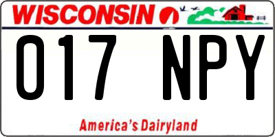 WI license plate 017NPY