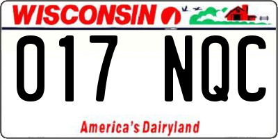 WI license plate 017NQC