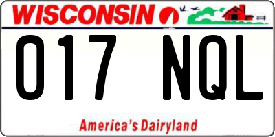 WI license plate 017NQL