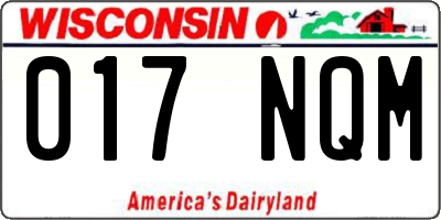 WI license plate 017NQM