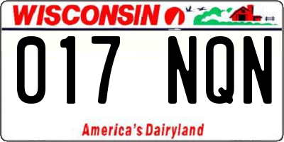 WI license plate 017NQN
