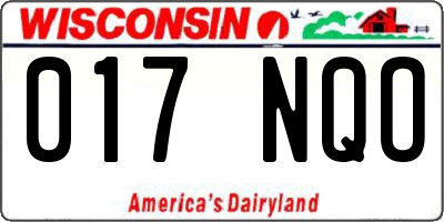 WI license plate 017NQO