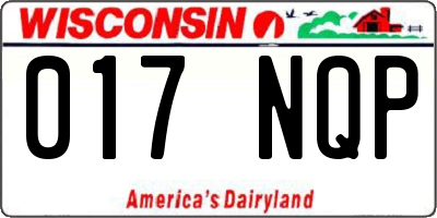 WI license plate 017NQP