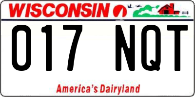 WI license plate 017NQT