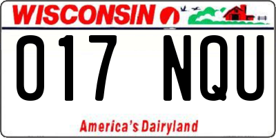 WI license plate 017NQU