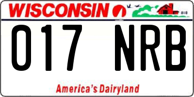 WI license plate 017NRB