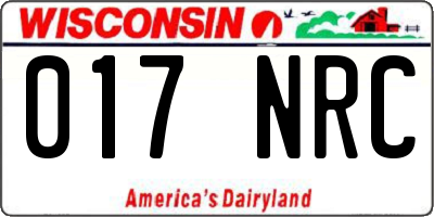WI license plate 017NRC