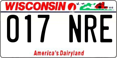 WI license plate 017NRE