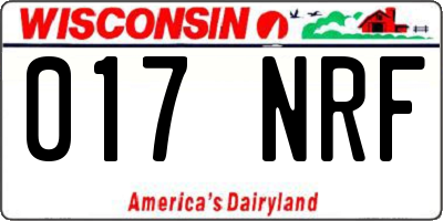 WI license plate 017NRF