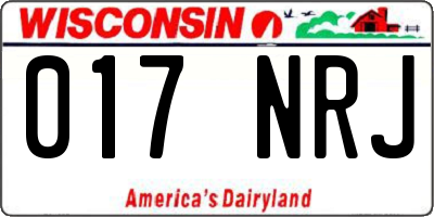 WI license plate 017NRJ
