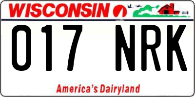 WI license plate 017NRK