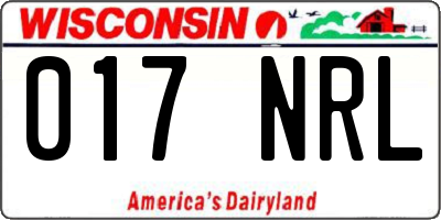 WI license plate 017NRL