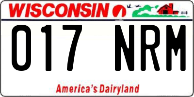 WI license plate 017NRM