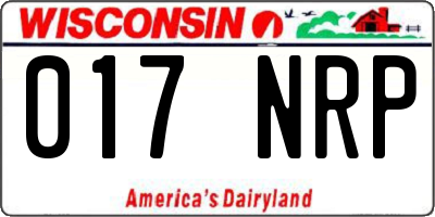 WI license plate 017NRP