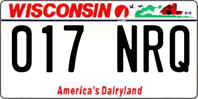 WI license plate 017NRQ
