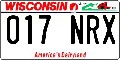 WI license plate 017NRX