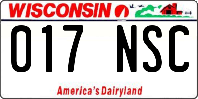 WI license plate 017NSC