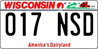 WI license plate 017NSD