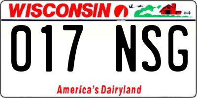 WI license plate 017NSG
