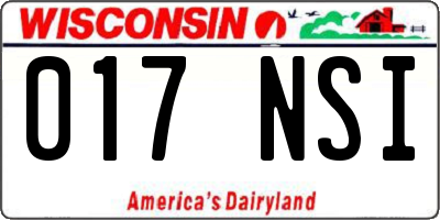 WI license plate 017NSI
