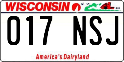 WI license plate 017NSJ