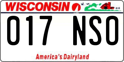 WI license plate 017NSO
