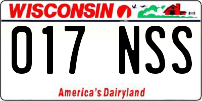 WI license plate 017NSS