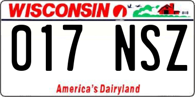 WI license plate 017NSZ
