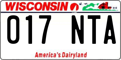 WI license plate 017NTA