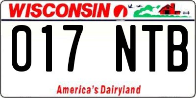 WI license plate 017NTB