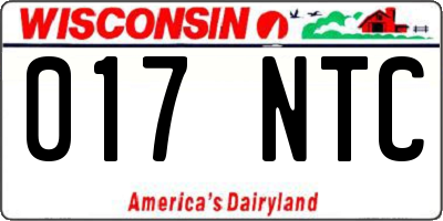 WI license plate 017NTC