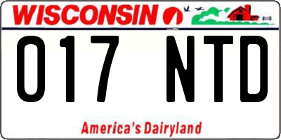 WI license plate 017NTD