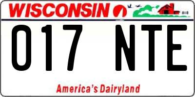 WI license plate 017NTE