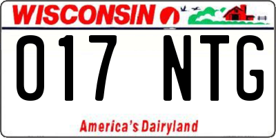 WI license plate 017NTG