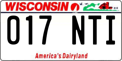 WI license plate 017NTI