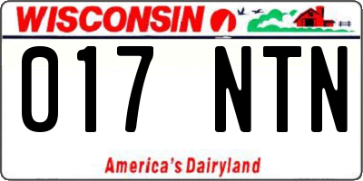 WI license plate 017NTN