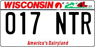 WI license plate 017NTR