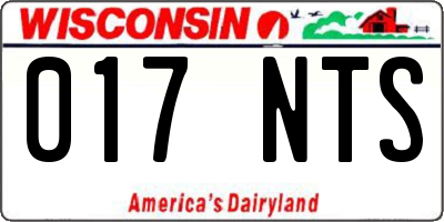 WI license plate 017NTS