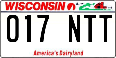 WI license plate 017NTT